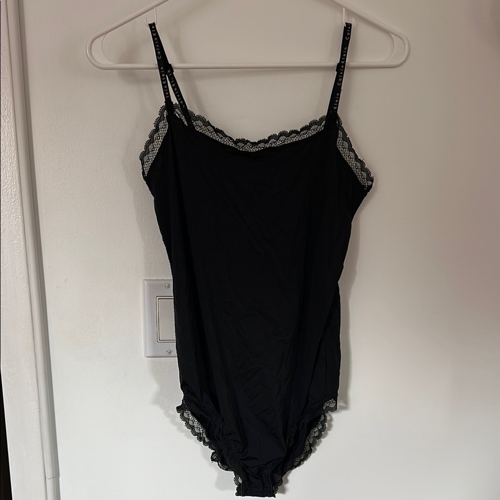 Calvin Klein Black Lace Trim Bodysuit